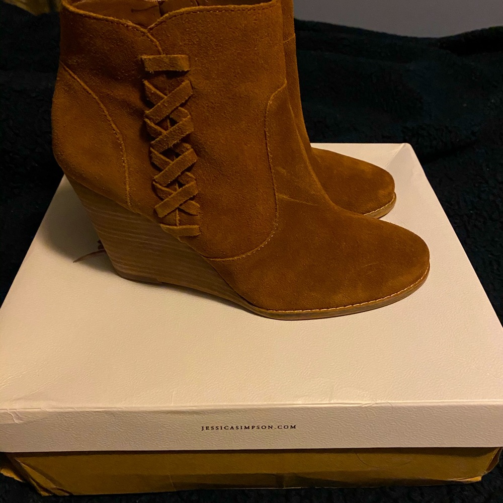 Suede Wedge Booties